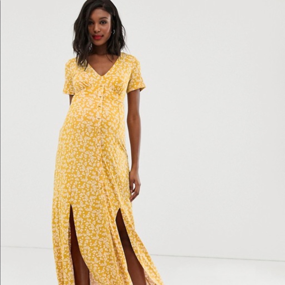 ASOS Maternity Dress - Soft Yellow Florals